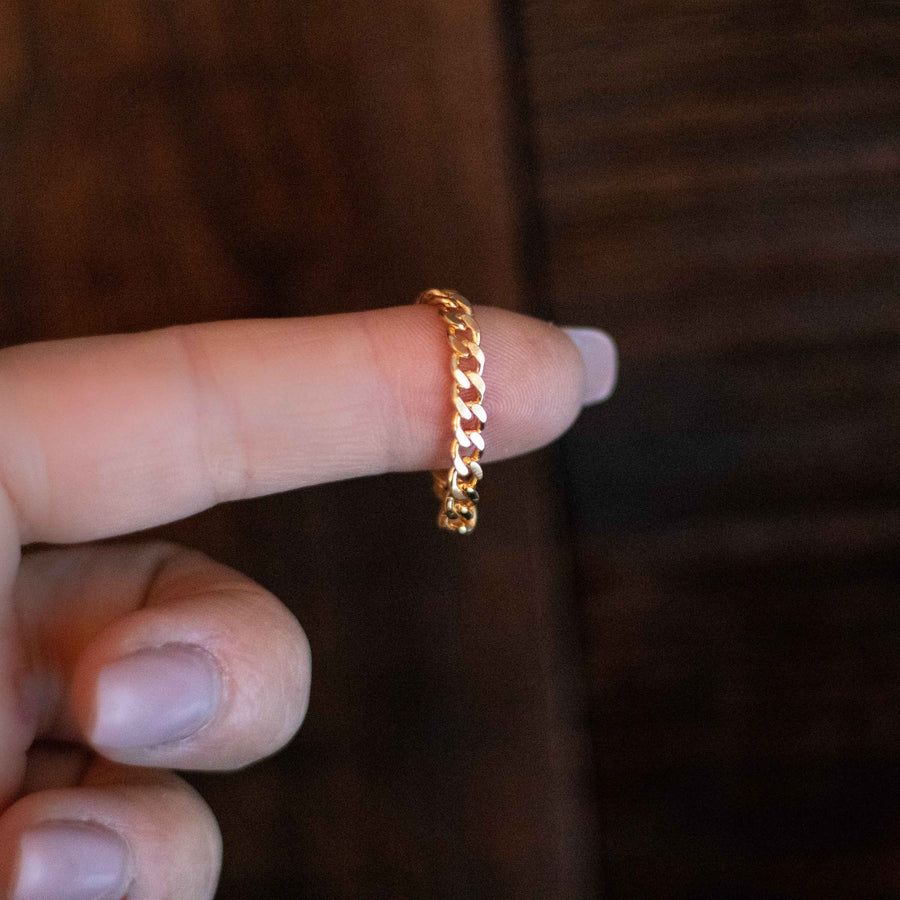 The Cuban 18k Gold Vermeil Flexible Chain Ring