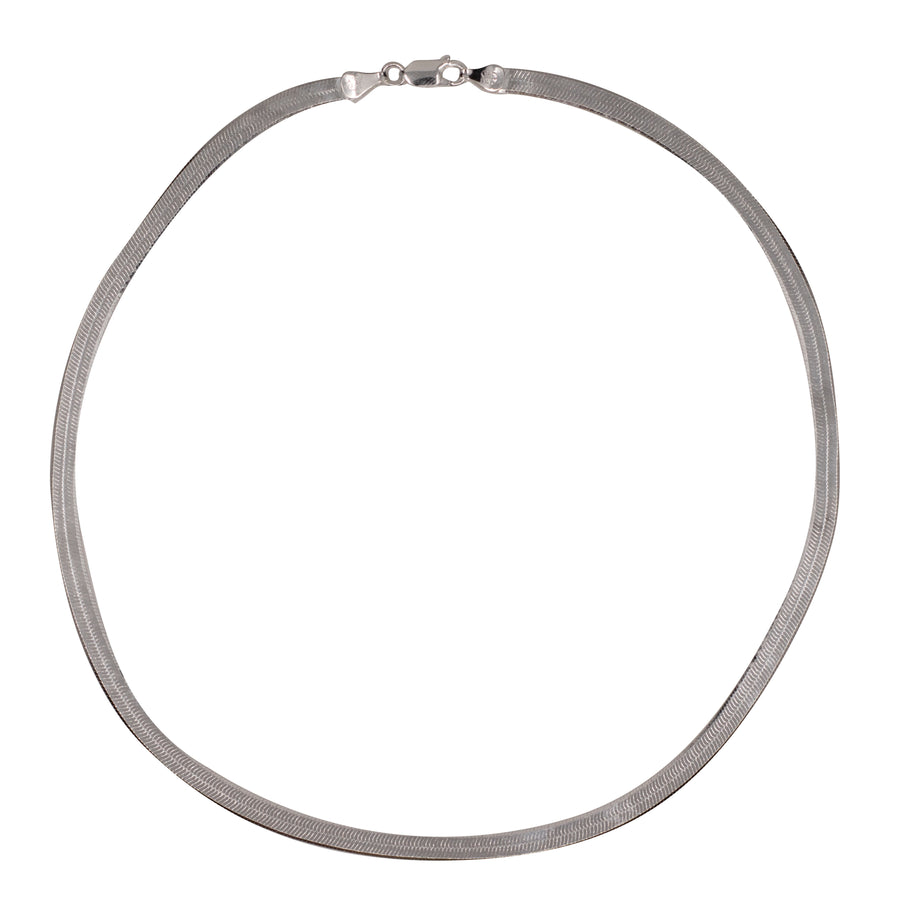 The “Liquid” Herringbone Necklace in Silver